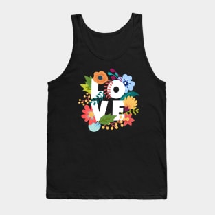 Love Floral Layers Pattern Tank Top